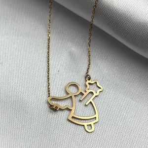 گردنبند طلا مدل فرشته کد 1210