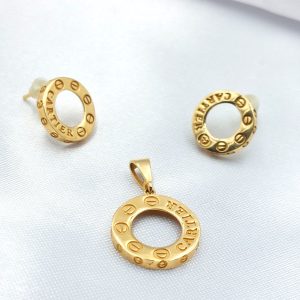 نیم ست طلا مدل کارتیر کد 1758