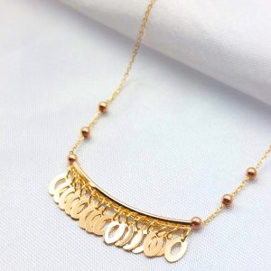 گردنبند طلا مدل لبخند کد 4322