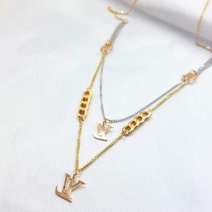 گردنبند طلا مدل لویی ویتون کد 4325