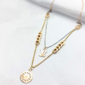 گردنبند طلا مدل لویی ویتون کد 4324