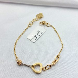 دستبند طلا مدل قلب کد 4372