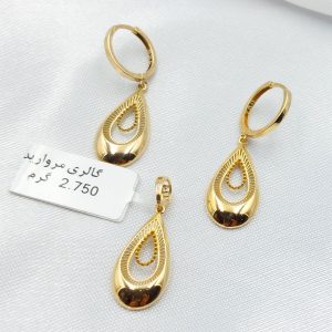 نیم ست طلا مدل بته جقه کد 5991