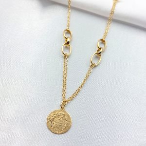 گردنبند طلا مدل ورساچه کد 6076