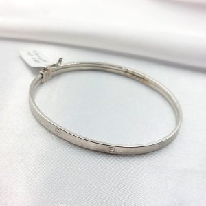 دستبند طلا مدل کارتیر سفید کد 6032