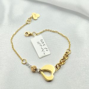 دستبند طلا مدل قلب کد 4373