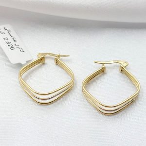 گوشواره طلا مدل سه خط کد 7095