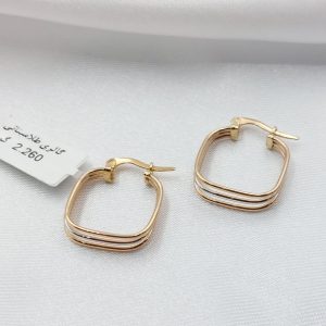 گوشواره طلا مدل سه خط کد 7094